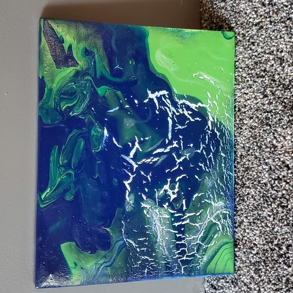 Original Canvas Abstract Fluid Art Painting - Picture 1 of 3